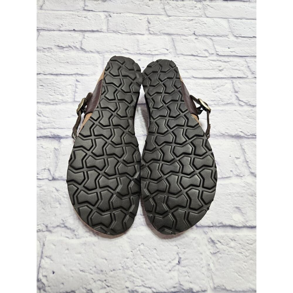 G.H. Bass Apache Brown Leather Thong Sandals Women’s Size 9M Comfort Beaded Boho - Picture 9 of 9